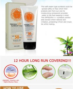 Kem chống nắng 3w Clinic Intensive UV Sunblock Cream SPF 50 Pa+++