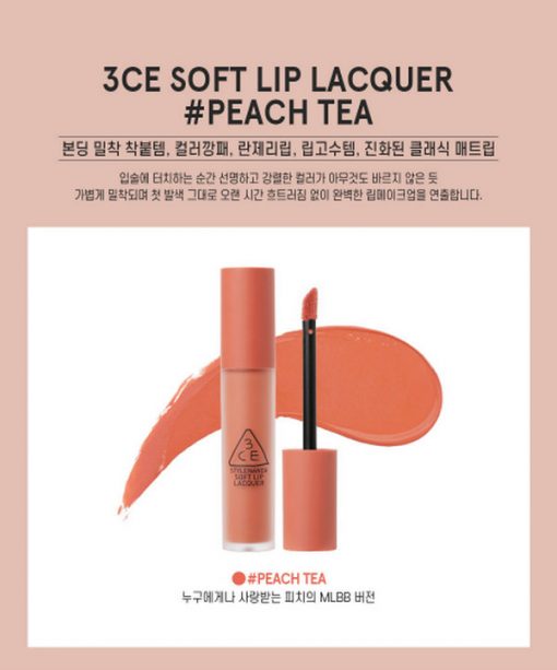 Son Kem 3CE Màu Mới Soft Lip Lacquer