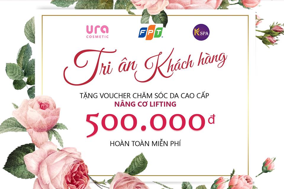 Tặng Voucher chăm sóc da cao cấp Nâng Cơ Lifting              trị giá 500k - HOÀN TOÀN MIỄN PHÍ.